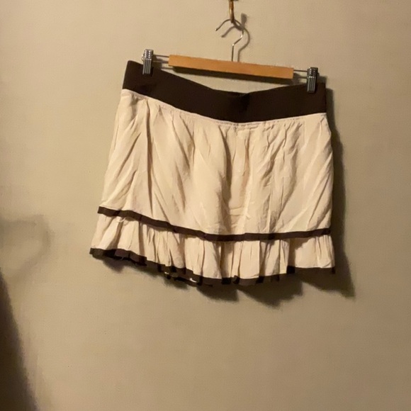 Chic Cream and Brown Mini Skirt - Picture 2 of 5